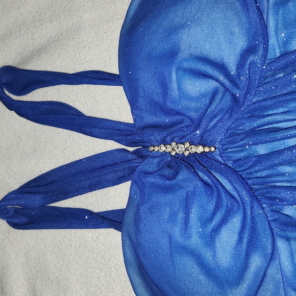 Blue sparkly ombre mini dress Size 3/4 - Picture 2 of 4